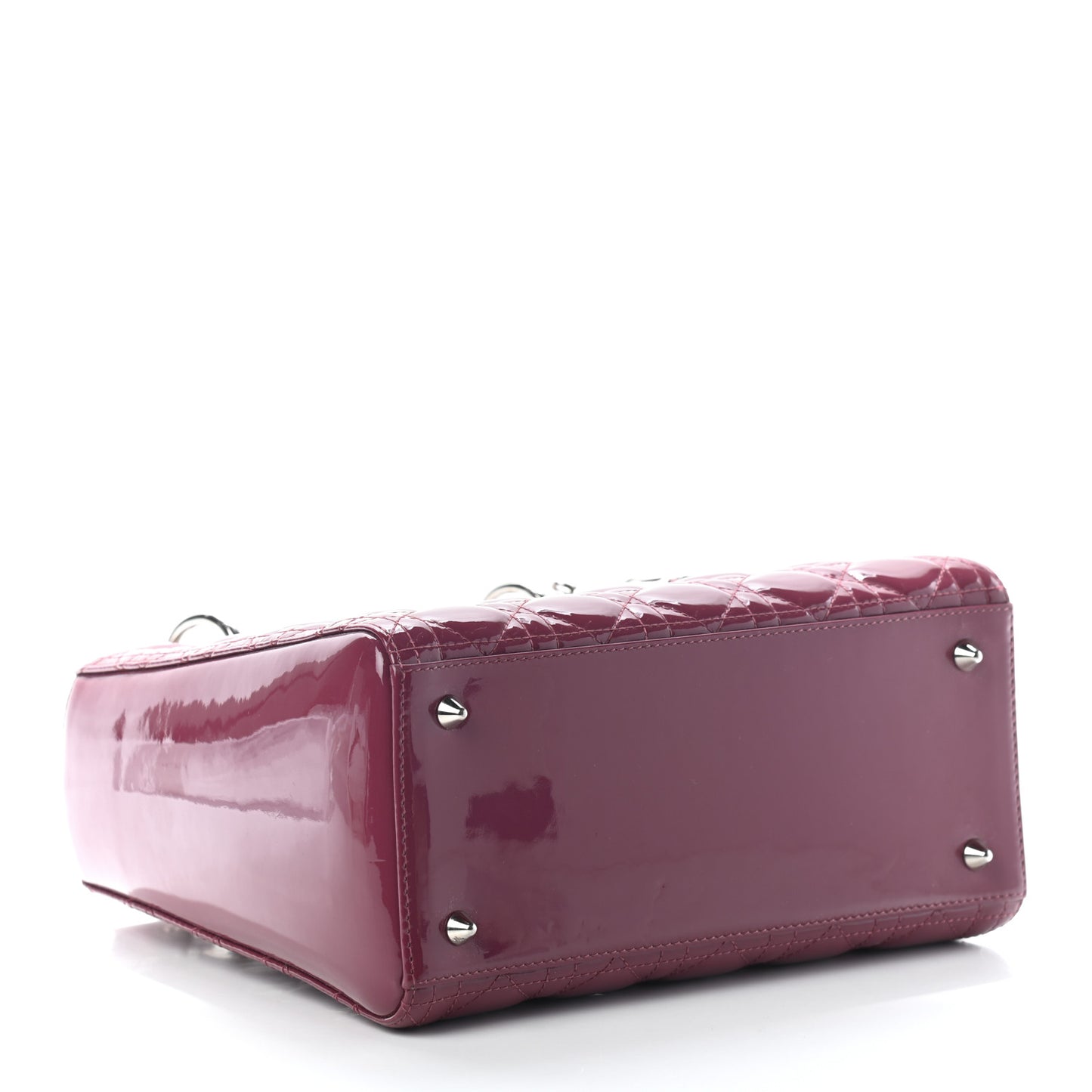 Patent Cannage Medium Lady Dior Dark Pink