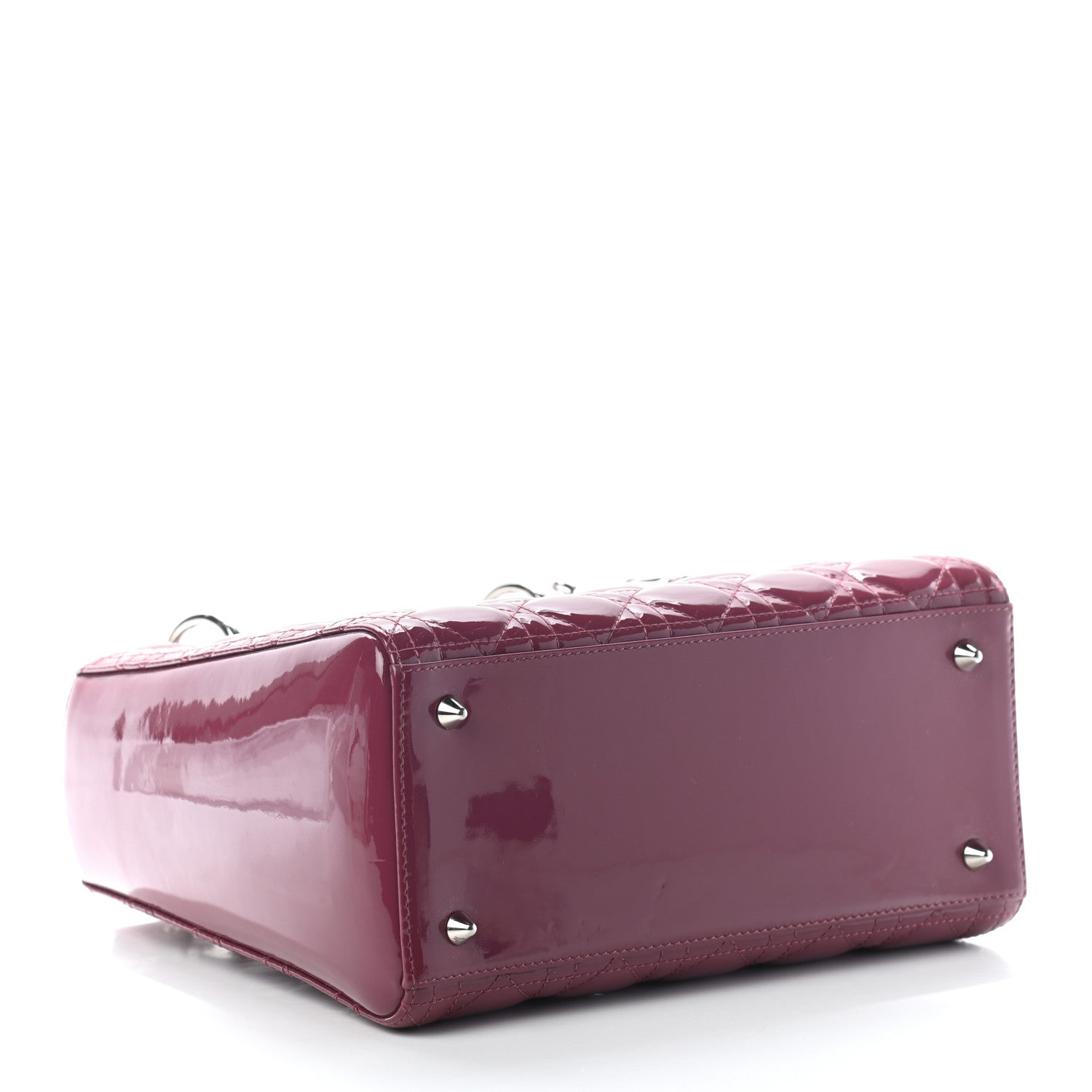 Christian Dior Patent Cannage Medium Lady Dior Dark Pink 4 of 9