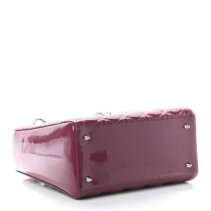 Christian Dior Patent Cannage Medium Lady Dior Dark Pink 4 of 9