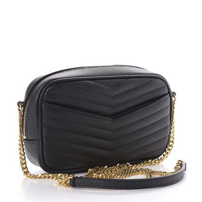 Saint Laurent Grain De Poudre Matelasse Monogram Mini Lou Camera Bag Black 3 of 11
