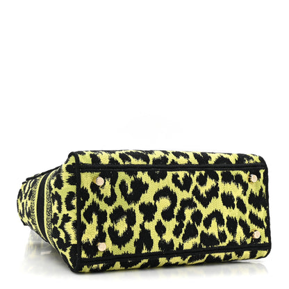 Christian Dior Canvas Mizza Embroidered Medium Lady D-Lite Lime Pop 4 of 8