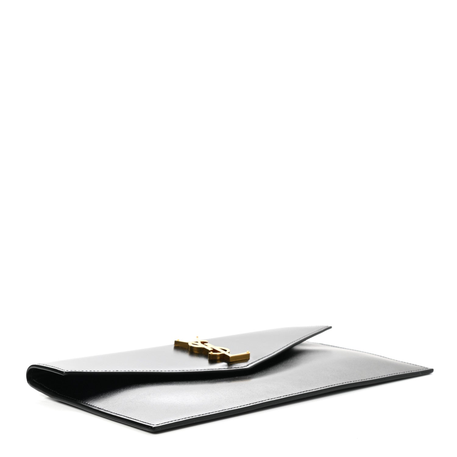 Saint Laurent Smooth Shiny Calfskin Monogram Uptown Pouch Black 4 of 8