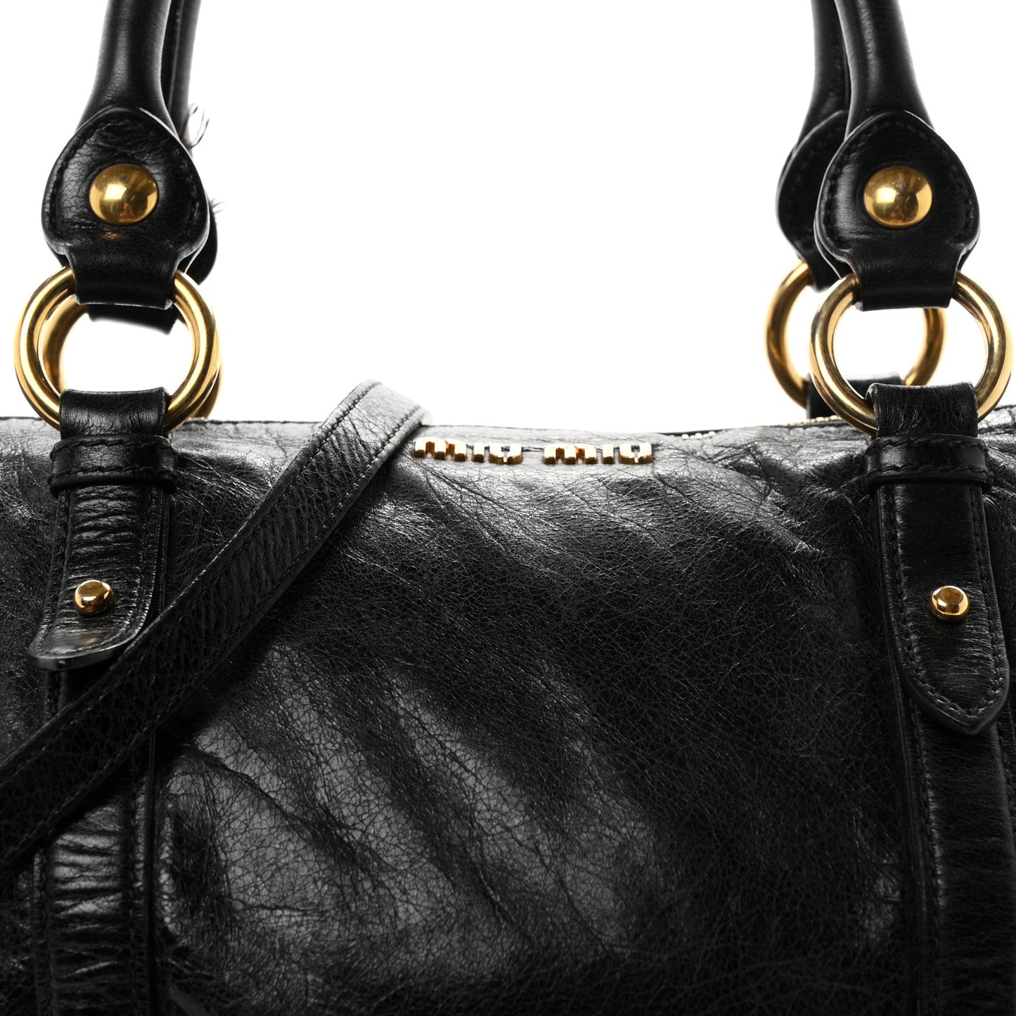 Vitello Lux Gathered Tote Black