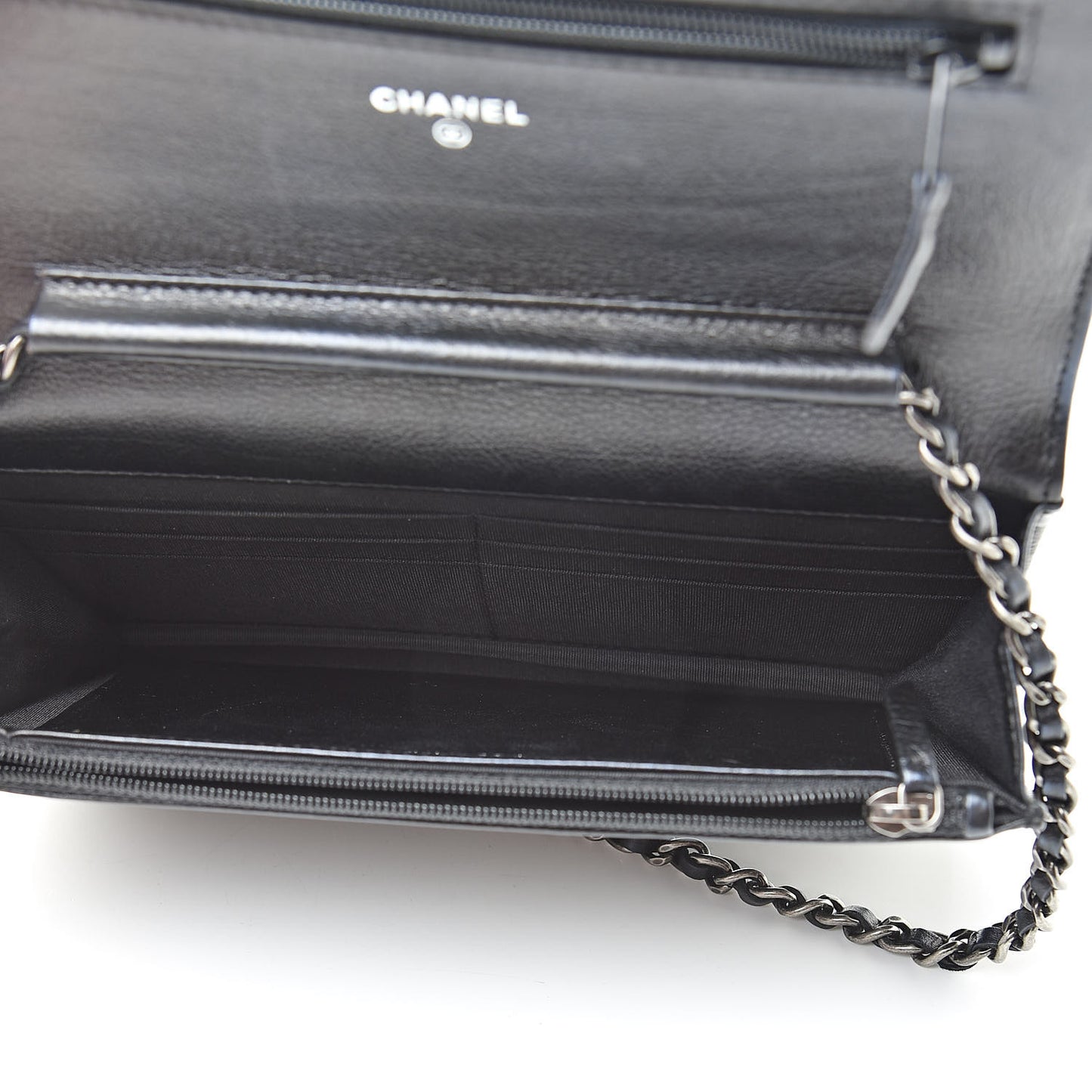 Aged Calfskin Calfskin Quilted Boy Wallet On Chain WOC Black