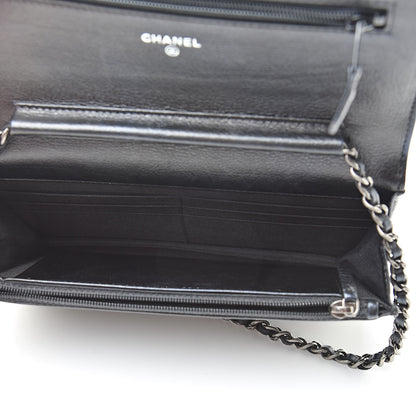 Chanel Aged Calfskin Calfskin Quilted Boy Wallet On Chain WOC Black 5 of 13