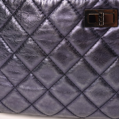Chanel Metallic Aged Calfskin Quilted Large Reissue Camera Case Silver 11 of 15