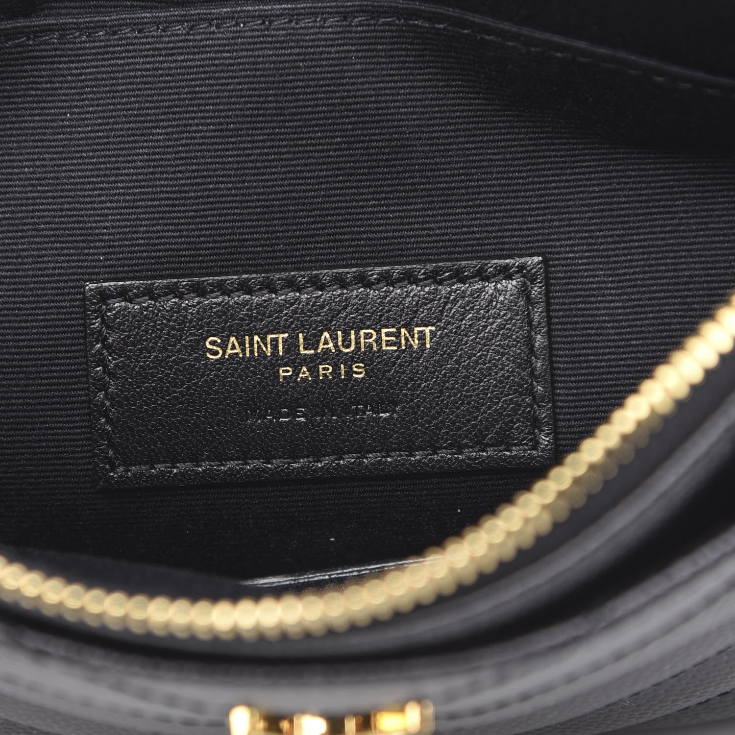 Saint Laurent Grain De Poudre Chevron Monogram Bill Pouch Black 6 of 7