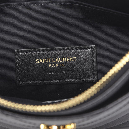 Saint Laurent Grain De Poudre Chevron Monogram Bill Pouch Black 6 of 7