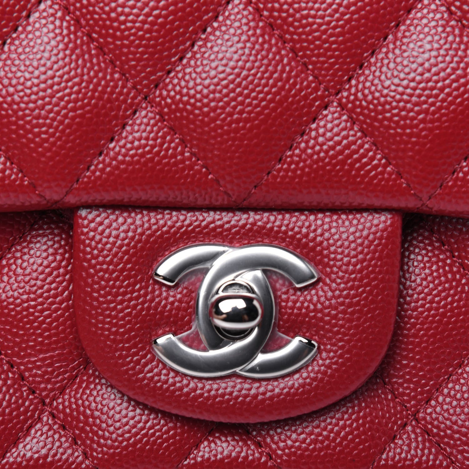Chanel Caviar Quilted Mini Rectangular Flap Red 10 of 11