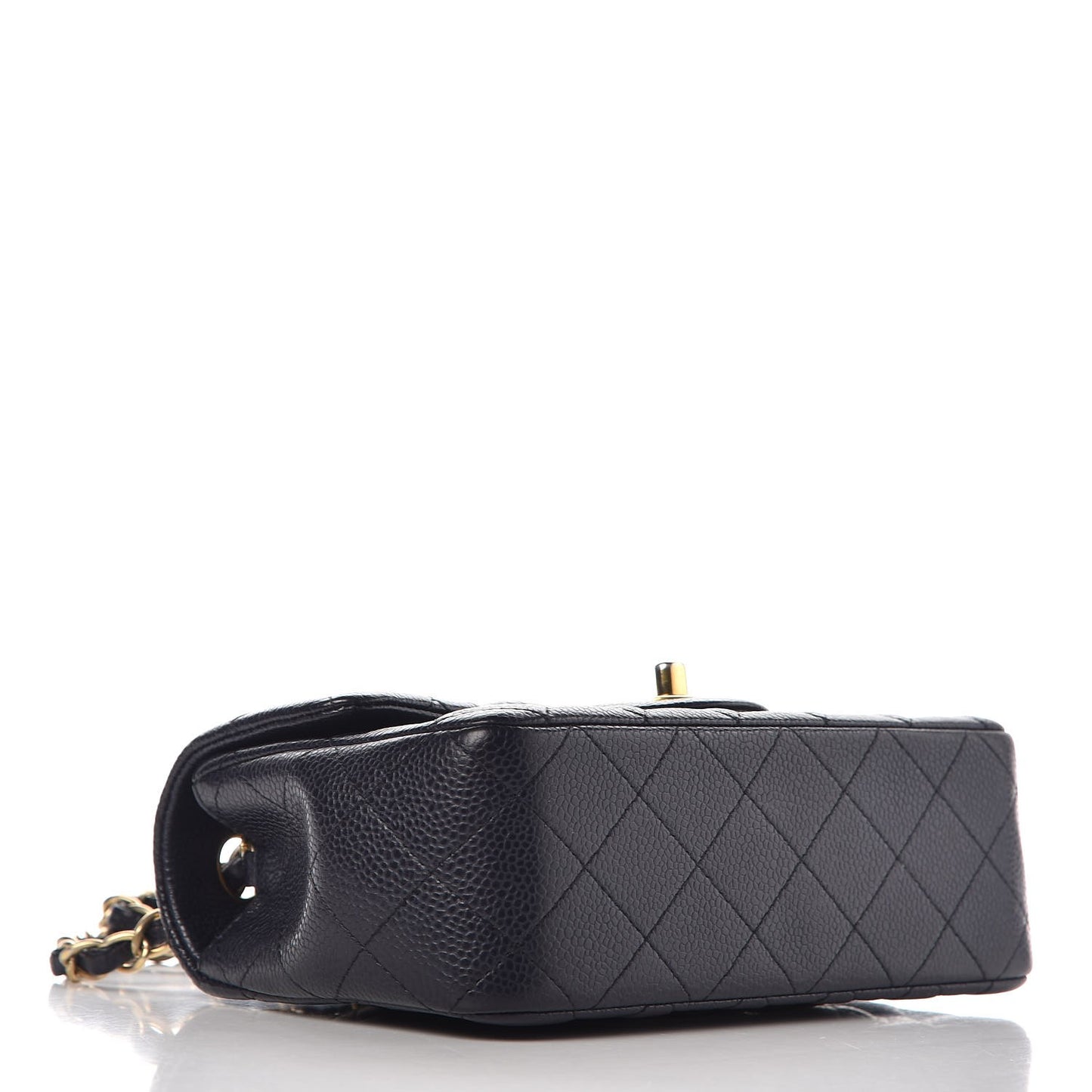 Caviar Quilted Mini Rectangular Flap Navy