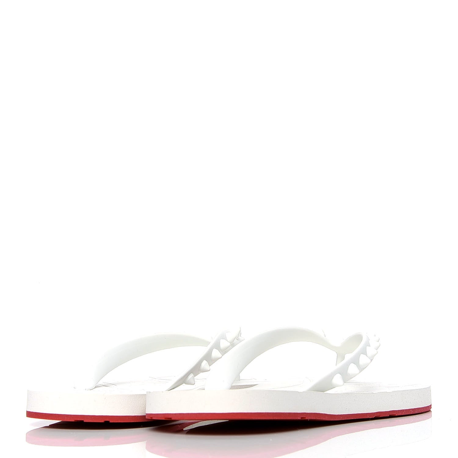 Christian Louboutin Rubber Spike Loubi Donna Flip Flop 39 White 3 of 4