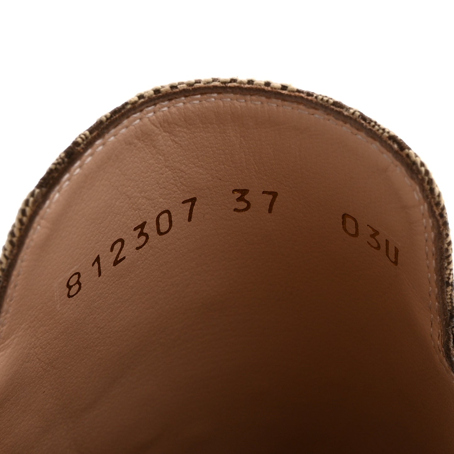 Crystal Canvas GG Monogram Nappa Womens Princetown Slippers 37.5 Beige Ebony New Acero