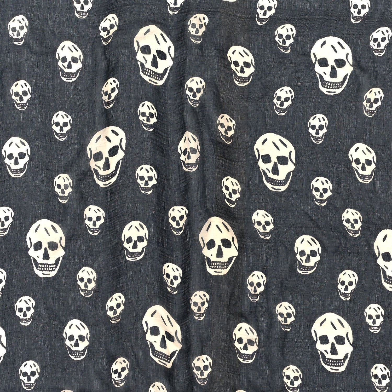 Alexander McQueen Silk Chiffon Skull Scarf Black Ivory 2 of 4