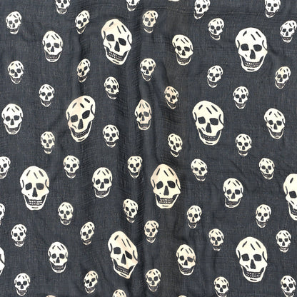 Alexander McQueen Silk Chiffon Skull Scarf Black Ivory 2 of 4