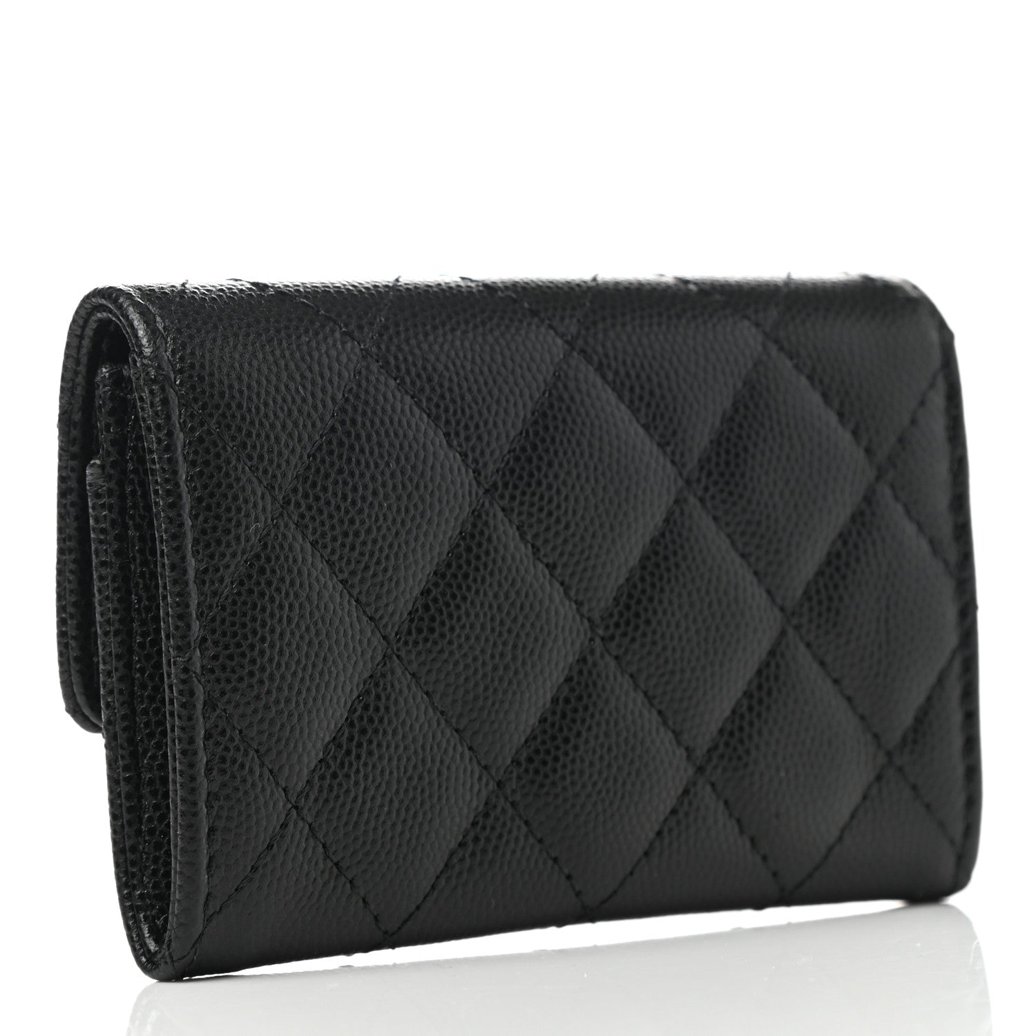 Chanel Caviar Quilted Crystal CC Flap Card Holder Black 3 of 9