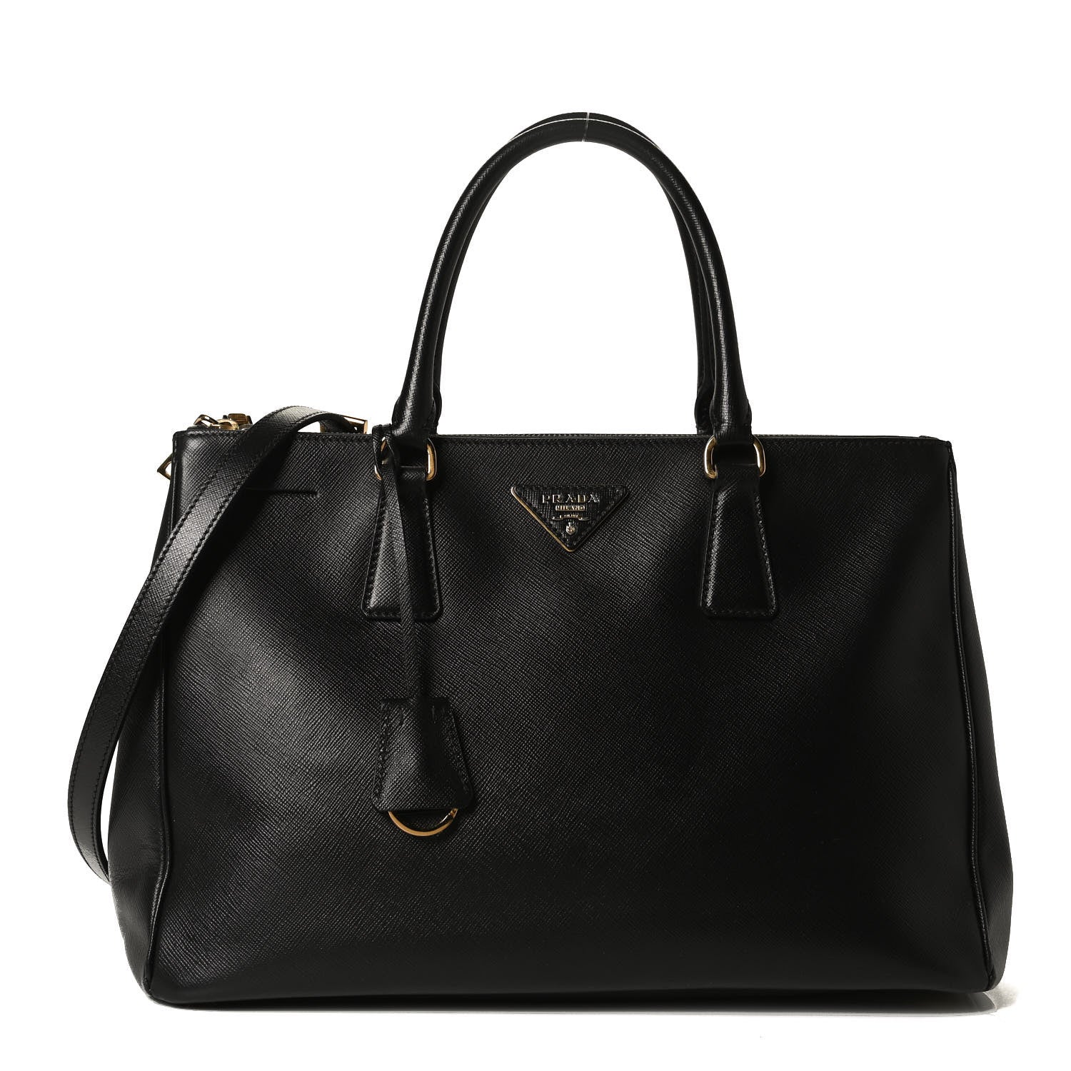 Prada Saffiano Large Galleria Double Zip Tote Black 1 of 12