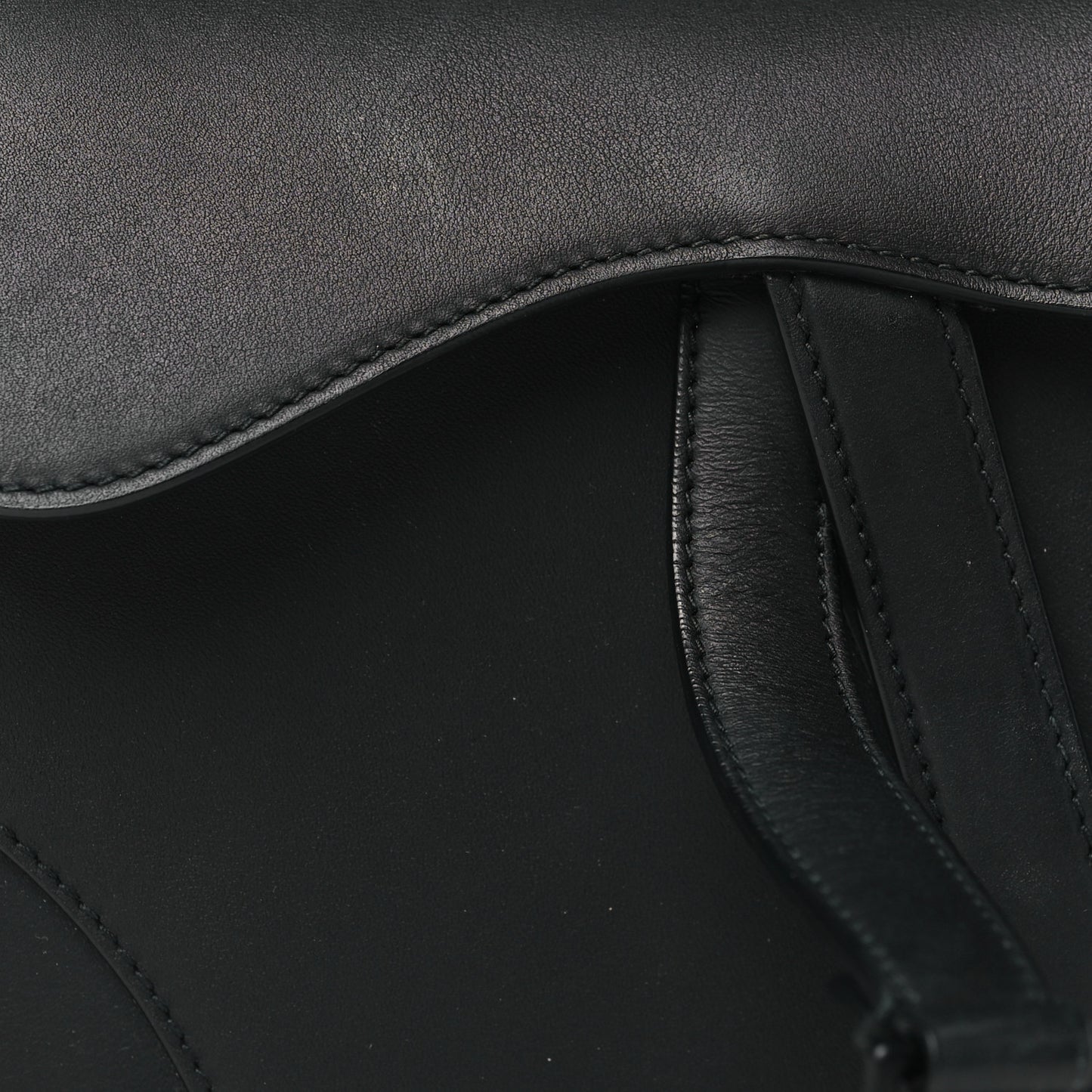 Ultra Matte Calfskin Mini Saddle Bag Black