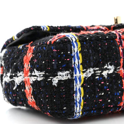 Chanel Tweed Quilted Mini Rectangular Flap Black Multicolor 9 of 10