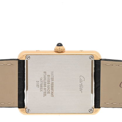 Cartier Stainless Steel 18K Yellow Gold Alligator 27mm Tank Solo Quartz Watch 4 of 6