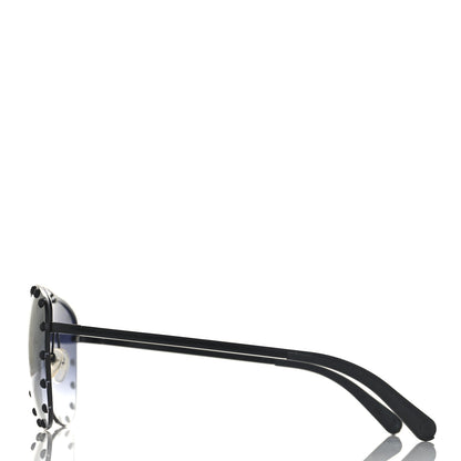 Louis Vuitton Metal Monogram The Party Aviator Sunglasses Z0973U Black 3 of 7