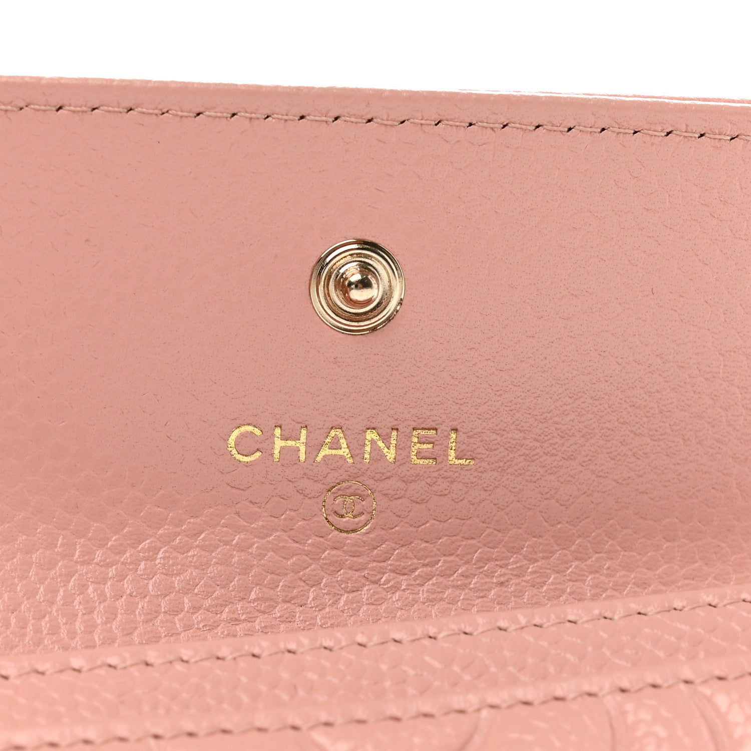 Chanel Caviar Camellia Embossed Card Holder Wallet Pink 6 of 9