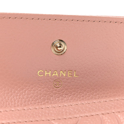 Chanel Caviar Camellia Embossed Card Holder Wallet Pink 6 of 9