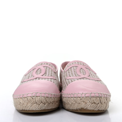 Chanel Mesh Lambskin CC Espadrilles 38 Light Pink Beige 2 of 4