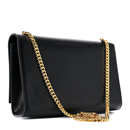 Saint Laurent Grain De Poudre Medium Classic Monogram Kate Satchel Black 4 of 13