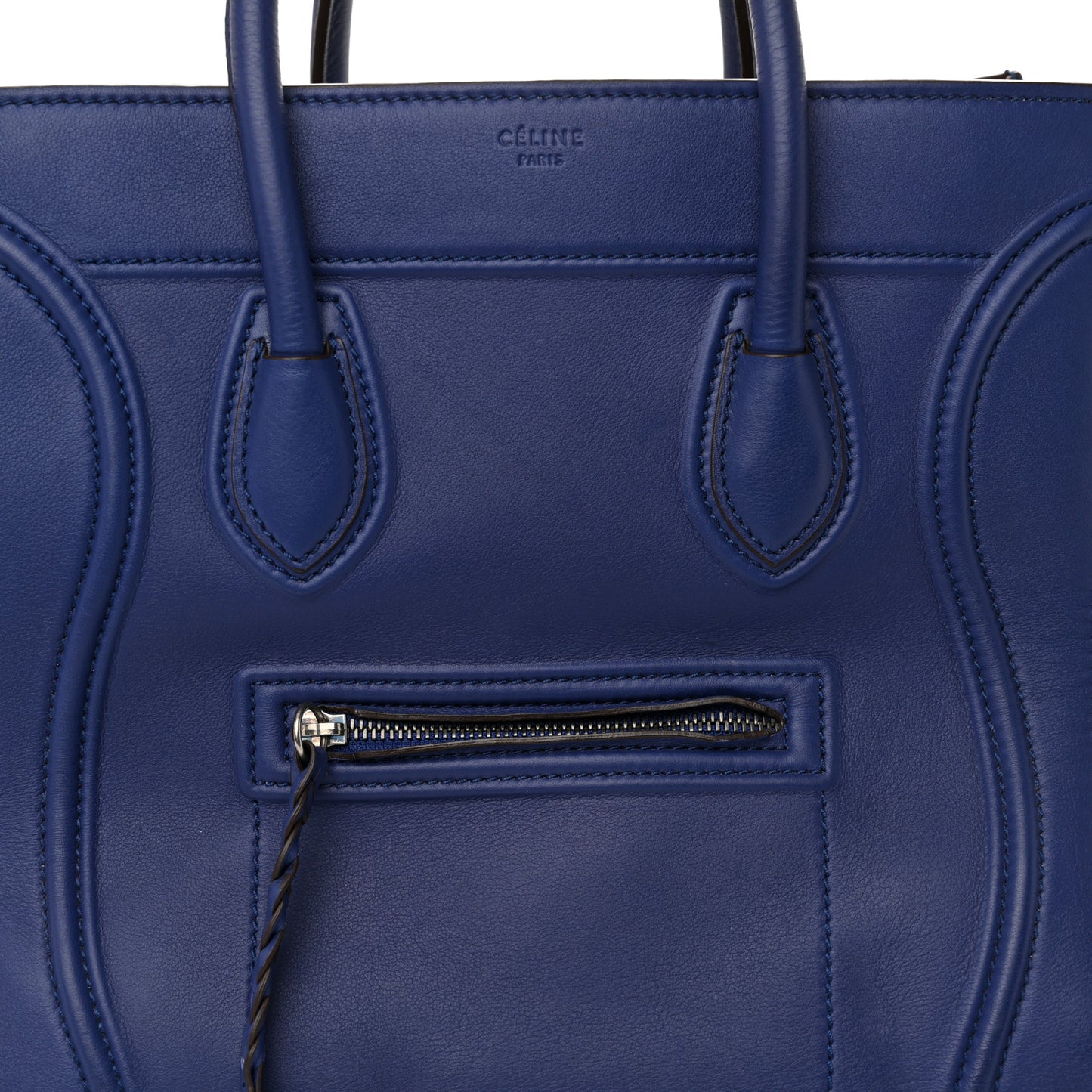 Grained Calfskin Medium Phantom Luggage Indigo