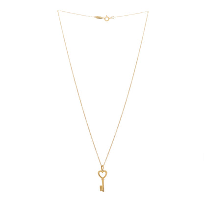 Tiffany 18K Rose Gold Mini Heart Key Pendant Necklace 3 of 6