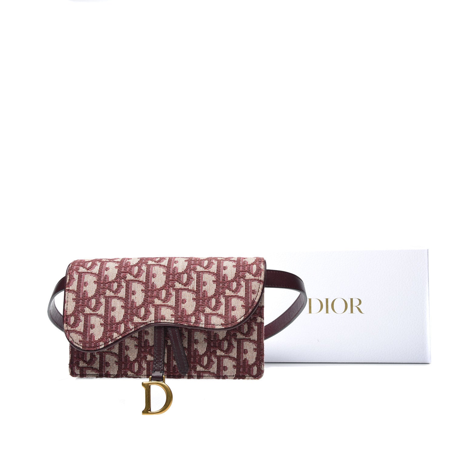 Christian Dior Oblique Saddle Belt Bag Bordeaux 10 of 10