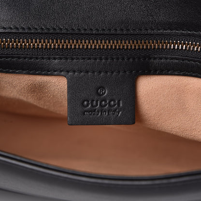 Gucci Calfskin Matelasse Medium GG Marmont Shoulder Bag Black 6 of 8