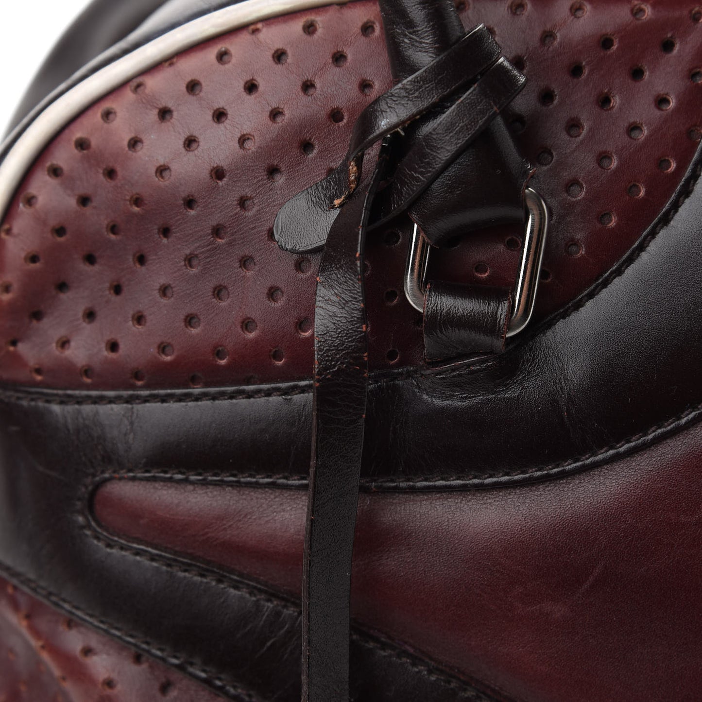 Vitello Drive Perforated Bowling Bag Brown