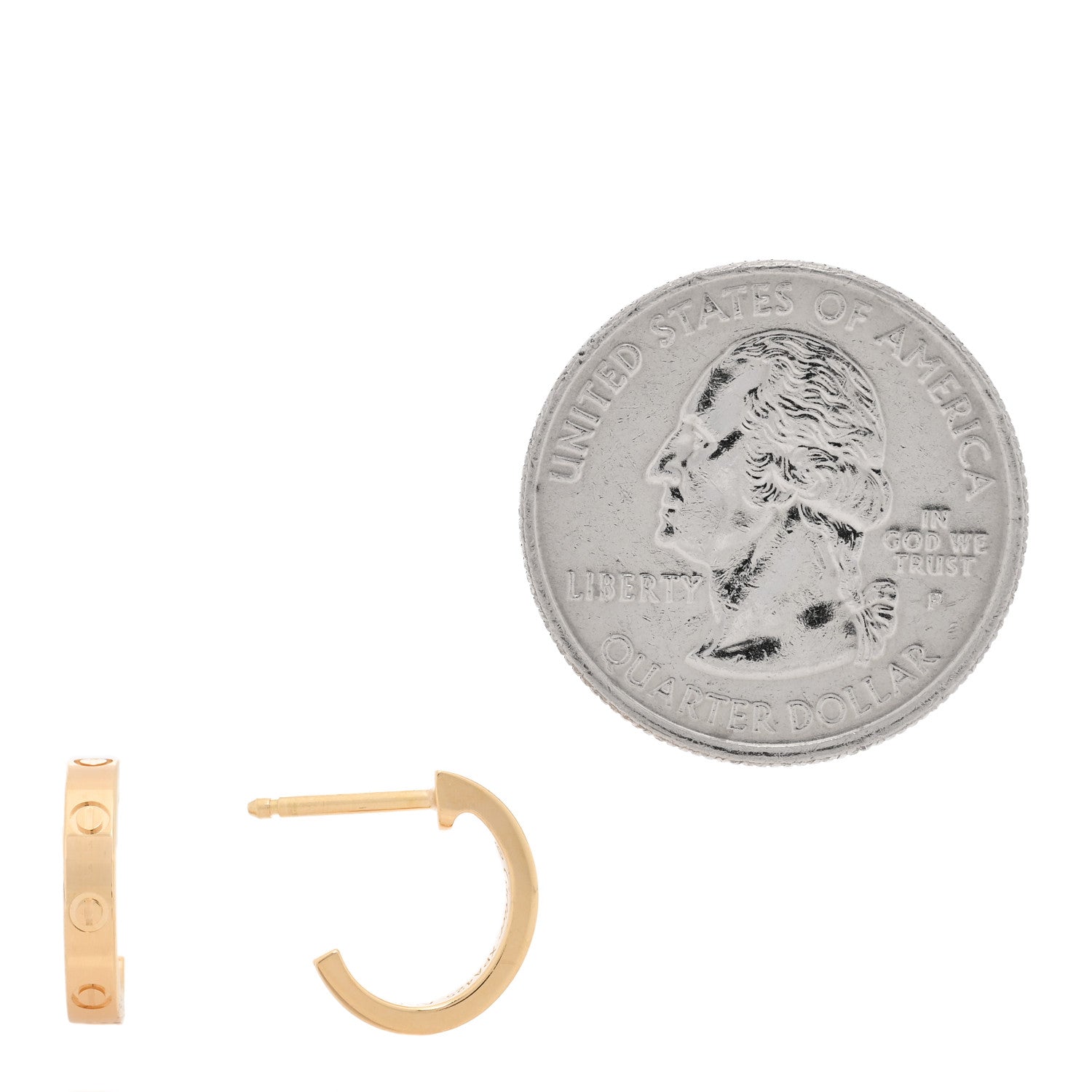 Cartier 18K Yellow Gold Small LOVE Hoop Earrings 2 of 5