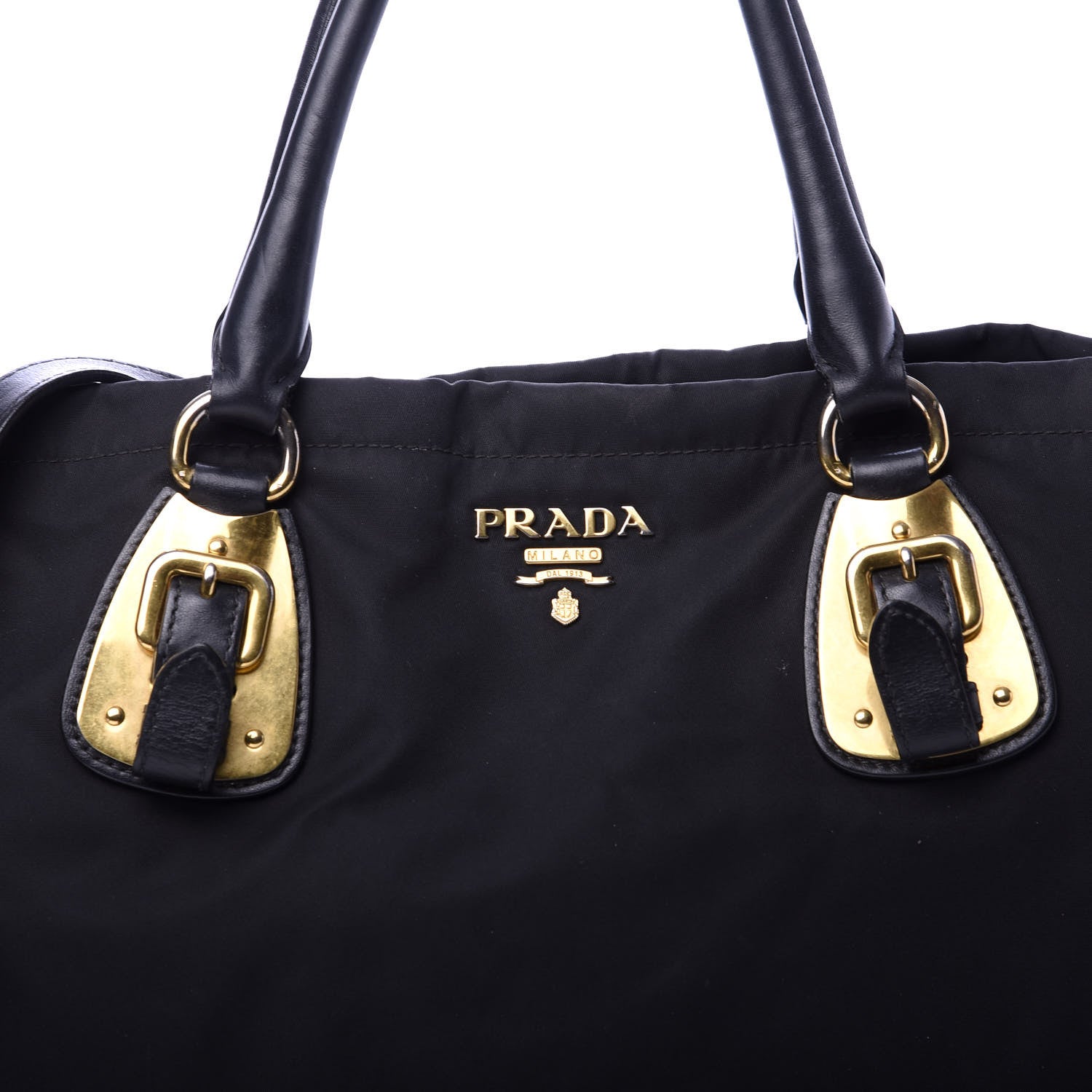 Prada Tessuto Nylon Soft Calf Tote Black 10 of 15
