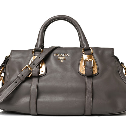 Prada Soft Calf Shopping Satchel Bag Bambu 11 of 27