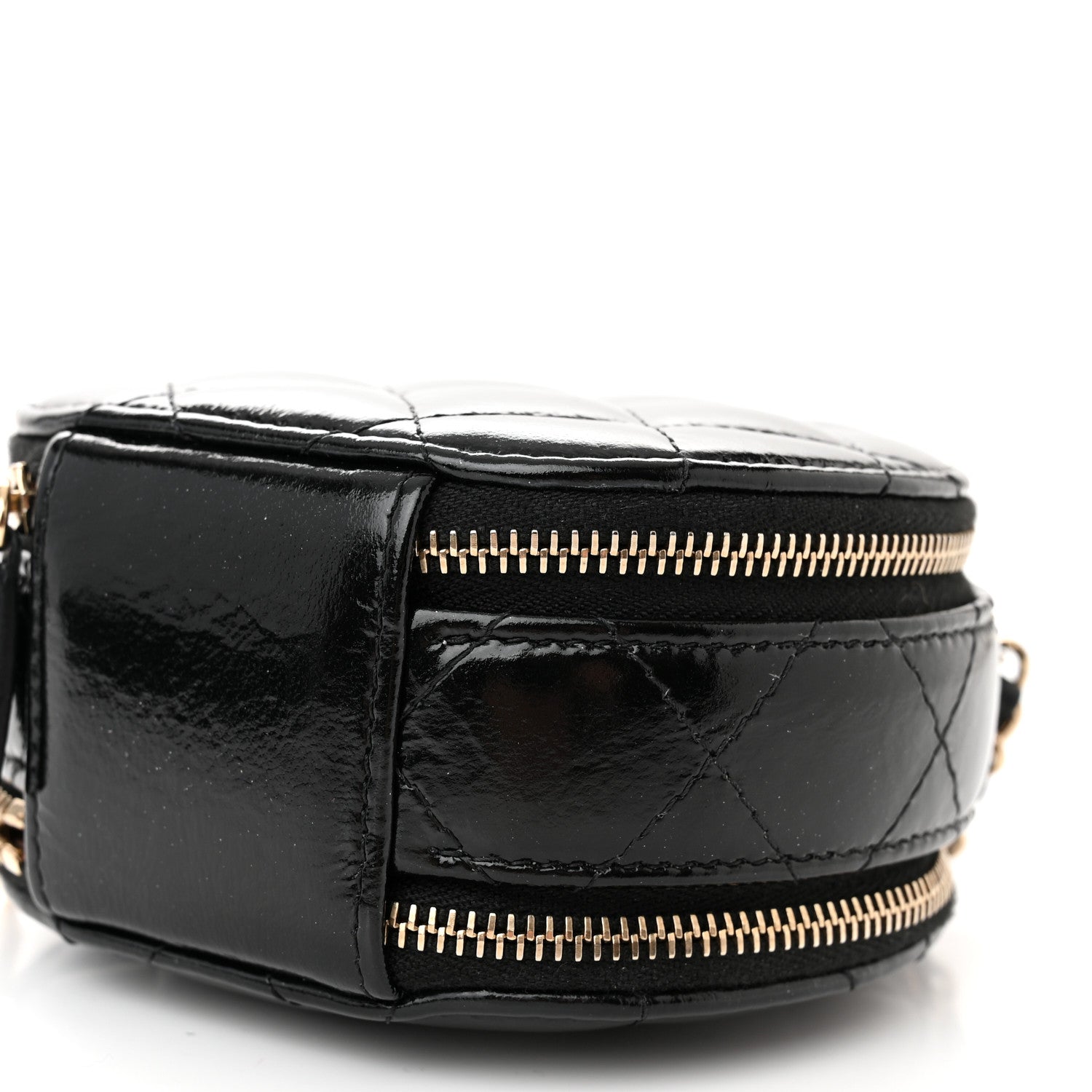 Chanel Patent Lambskin Round Handle With Care Vanity With Chain Black 11 of 13