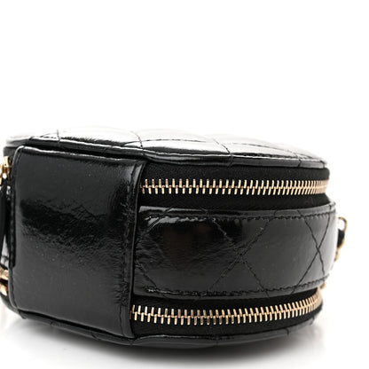 Chanel Patent Lambskin Round Handle With Care Vanity With Chain Black 11 of 13