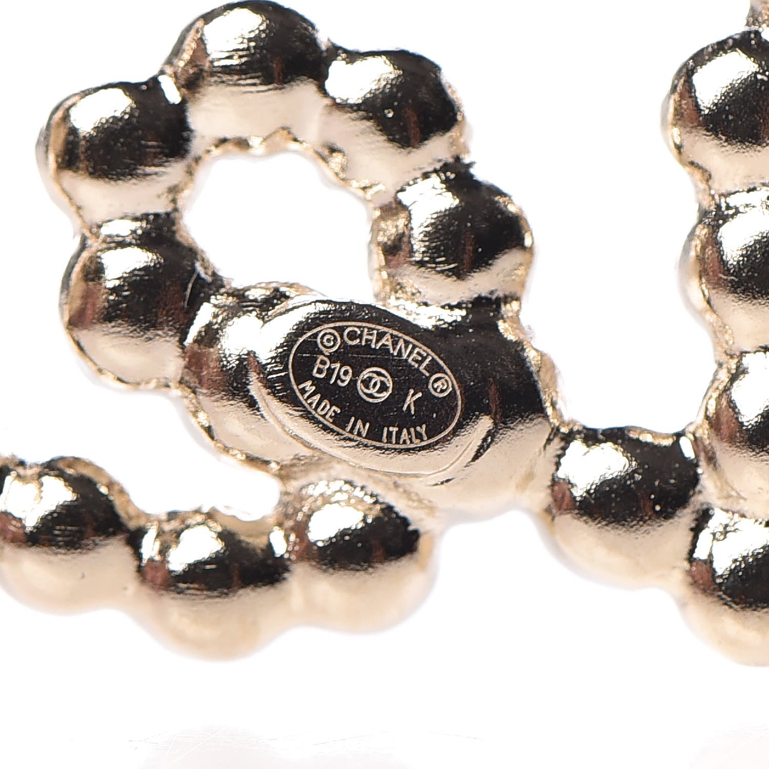 Chanel Metal Glass Swirling Pearls Hair Clip Gold 3 of 5