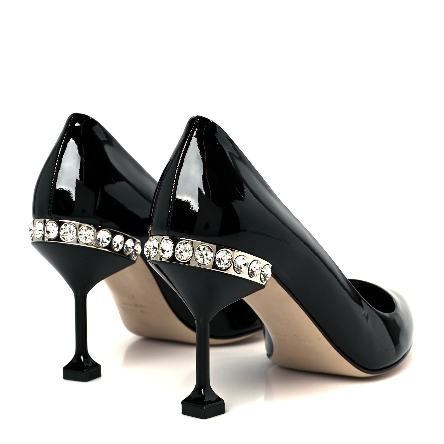 Miu Miu Vernice Crystal Pumps 37 Black 5 of 9