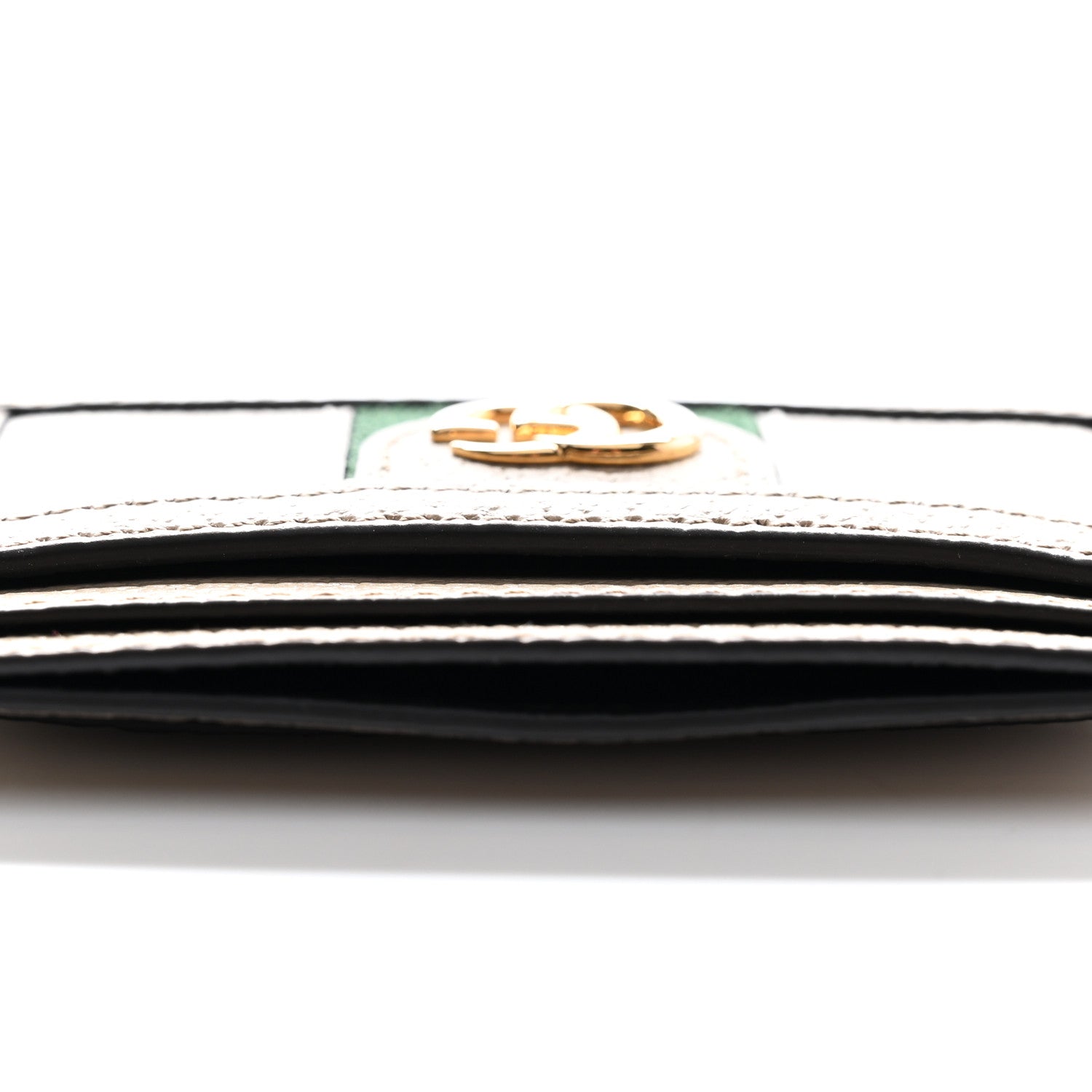 Gucci GG Supreme Monogram Textured Dollar Calfskin Web Ophidia Card Holder Beige Mystic White Oatmeal 7 of 7