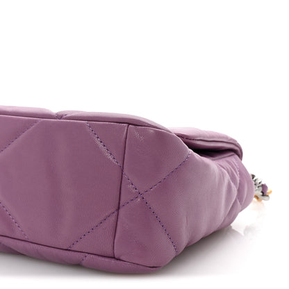 Chanel Goatskin Quilted Medium Chanel 19 Flap Violet Purple 10 of 11