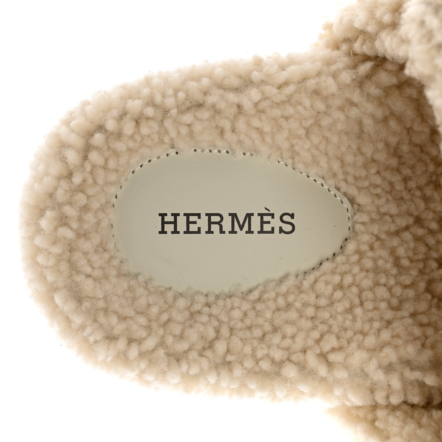 Hermes Woolskin Womens Chypre Sandals 37.5 Ecru 6 of 7