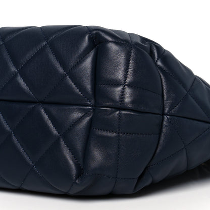 Chanel Lambskin Quilted CC Dweller Drawstring Tote Dark Blue 10 of 10