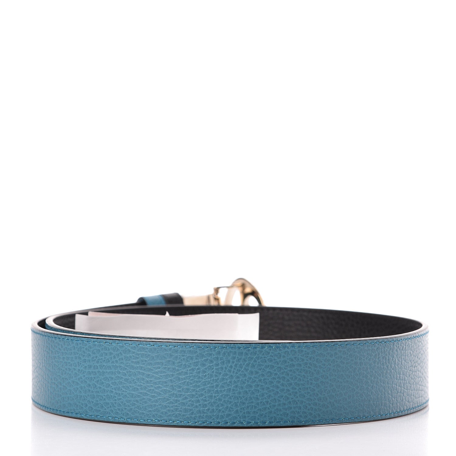 Gucci Dollar Calfskin 1973 Reversible Belt 90 36 Black Deep Cobalt 5 of 9