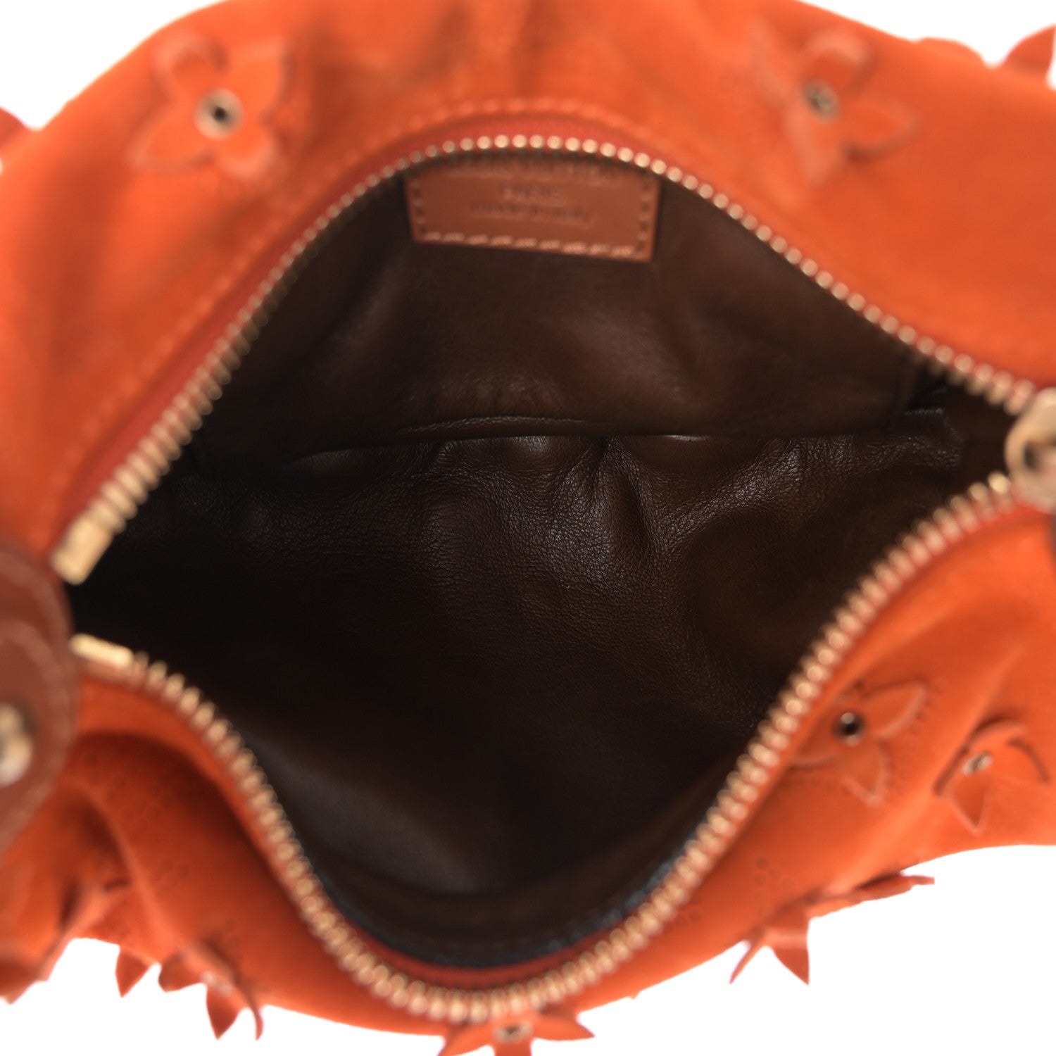 Louis Vuitton Suede Mahina Fleurs Onatah PM Orange 5 of 9