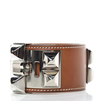Hermes Barenia Collier De Chien CDC Bracelet L Fauve 3 of 7