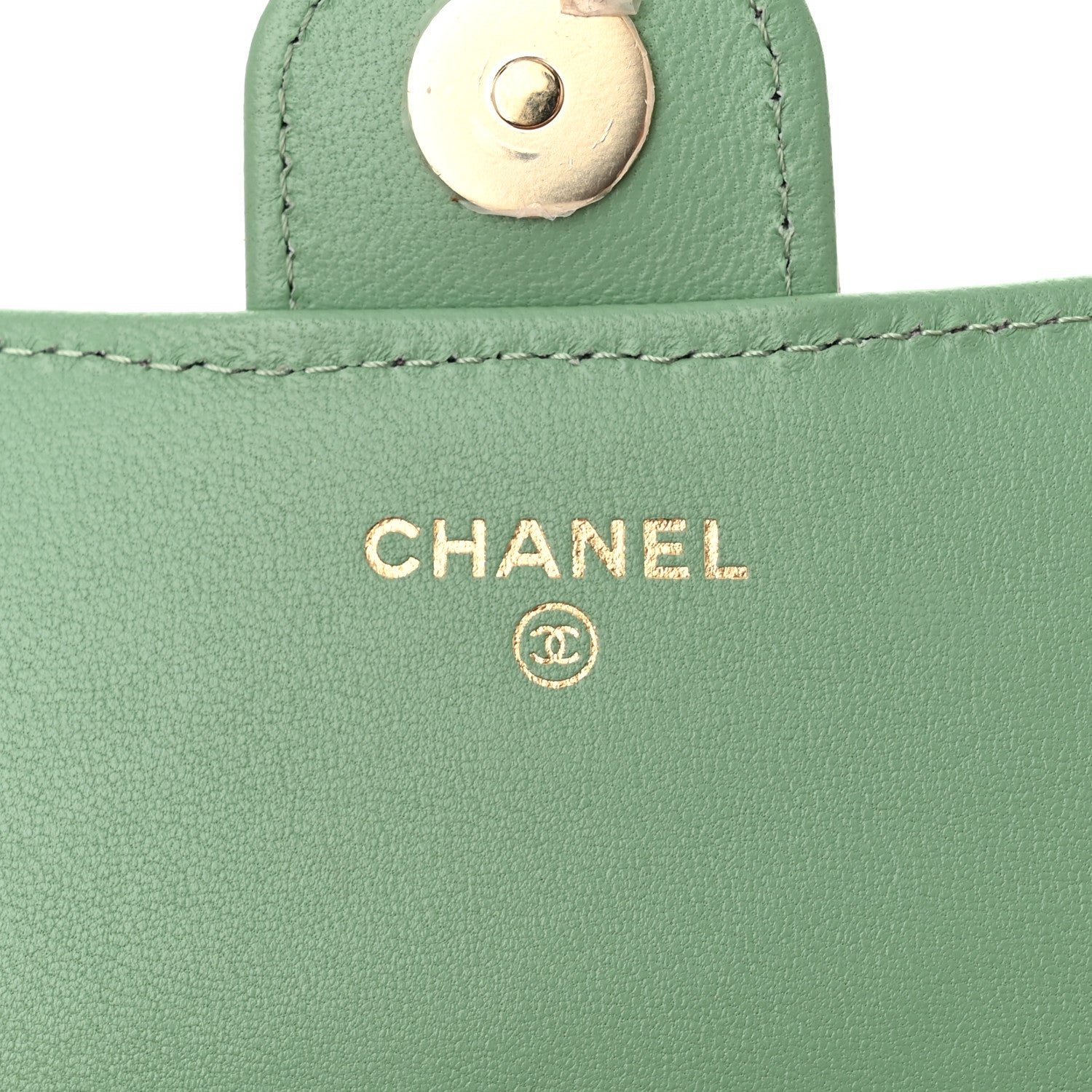 Chanel Lambskin Quilted Flap Phone Holder With Chain Lilac Light Green 6 of 12