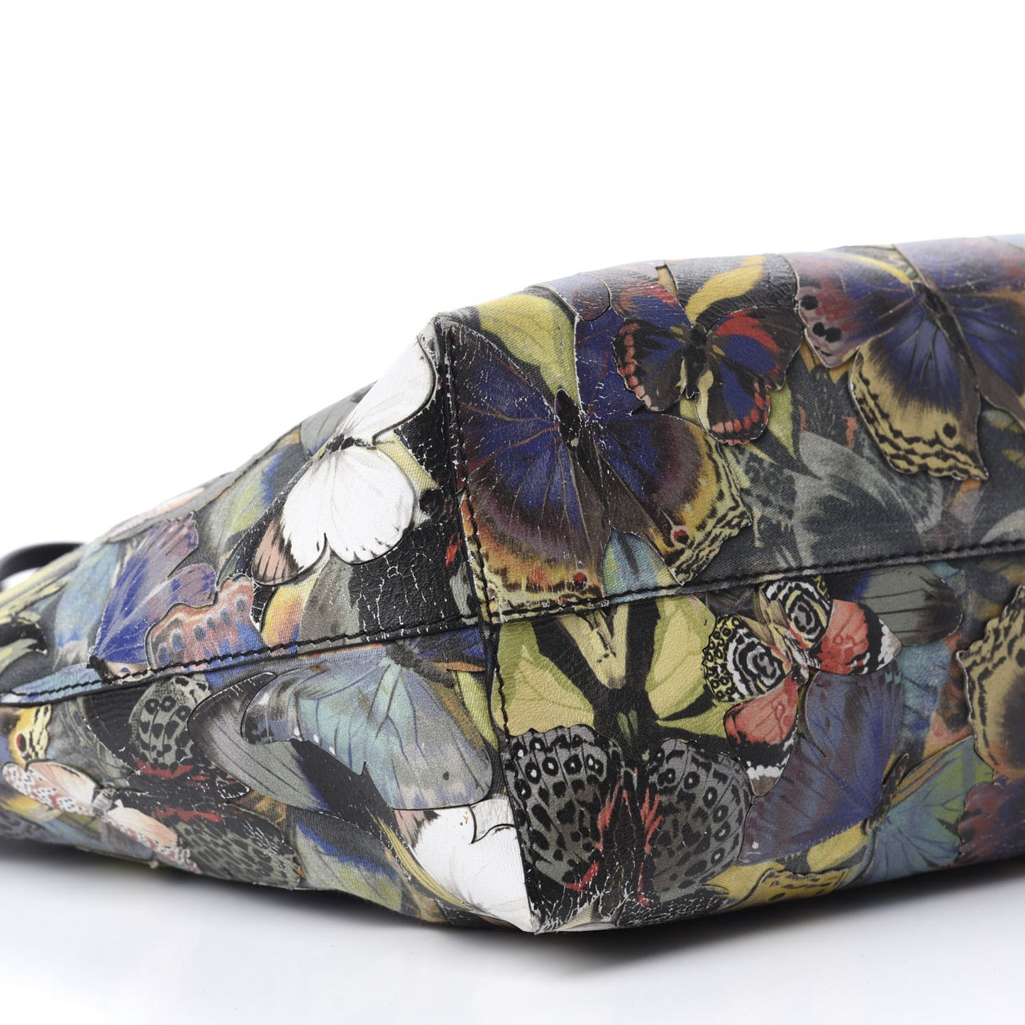 Calfskin Camubutterfly Rockstud Crossbody Tote Multicolor