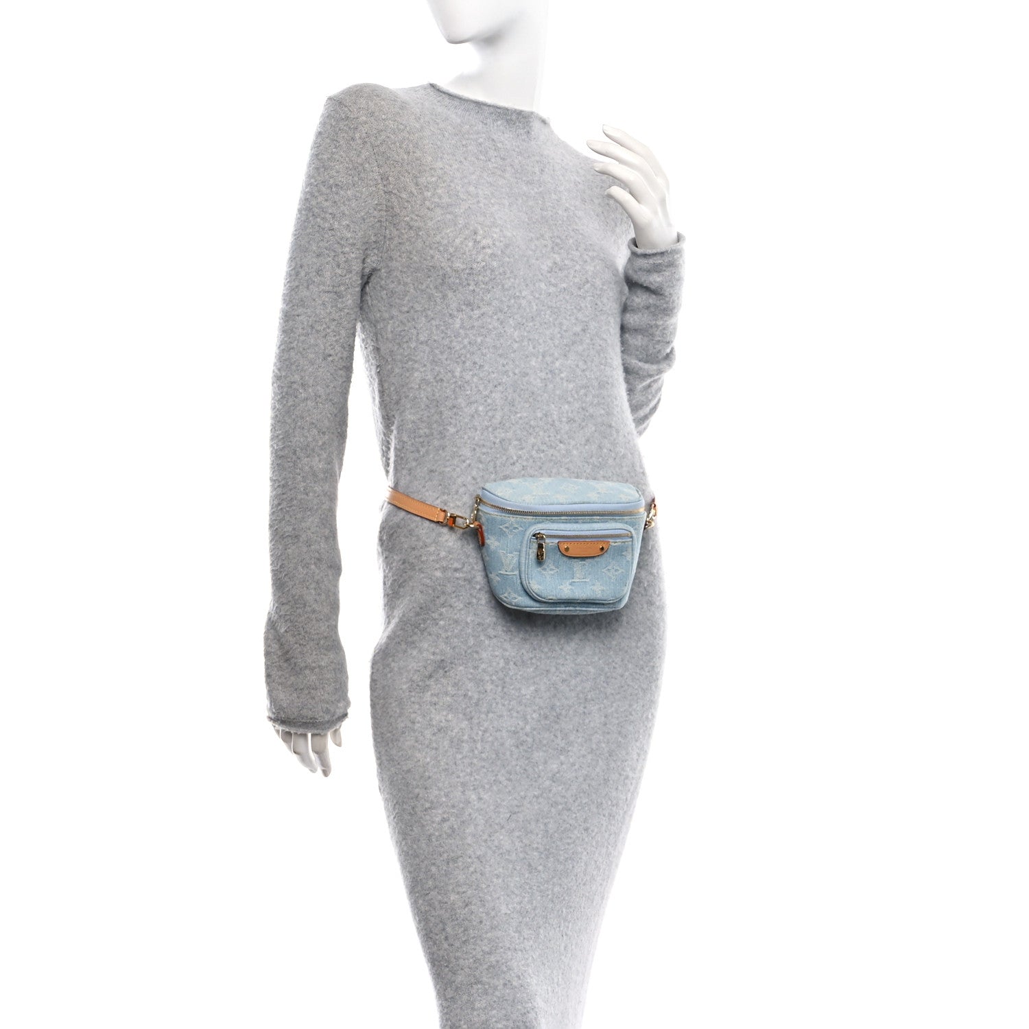 Louis Vuitton Monogram Denim Mini Bumbag Sky Blue 2 of 9